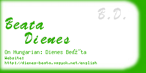 beata dienes business card